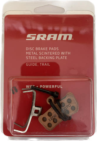 Scheibenbremsbelag SRAM Trail/ Guide/G2 gesintert/Stahl, Set Stahlträgerplatte, 1 Paar mit Stahlträgerplatte 00.5318.003.005